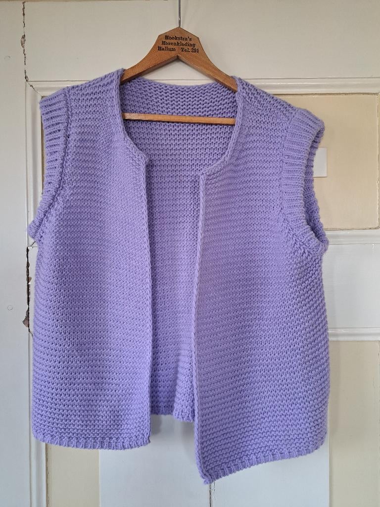 Made in Italy gebreid giletje lila, Made in Italy, Paars, Maat 42/44 (L), Nieuw