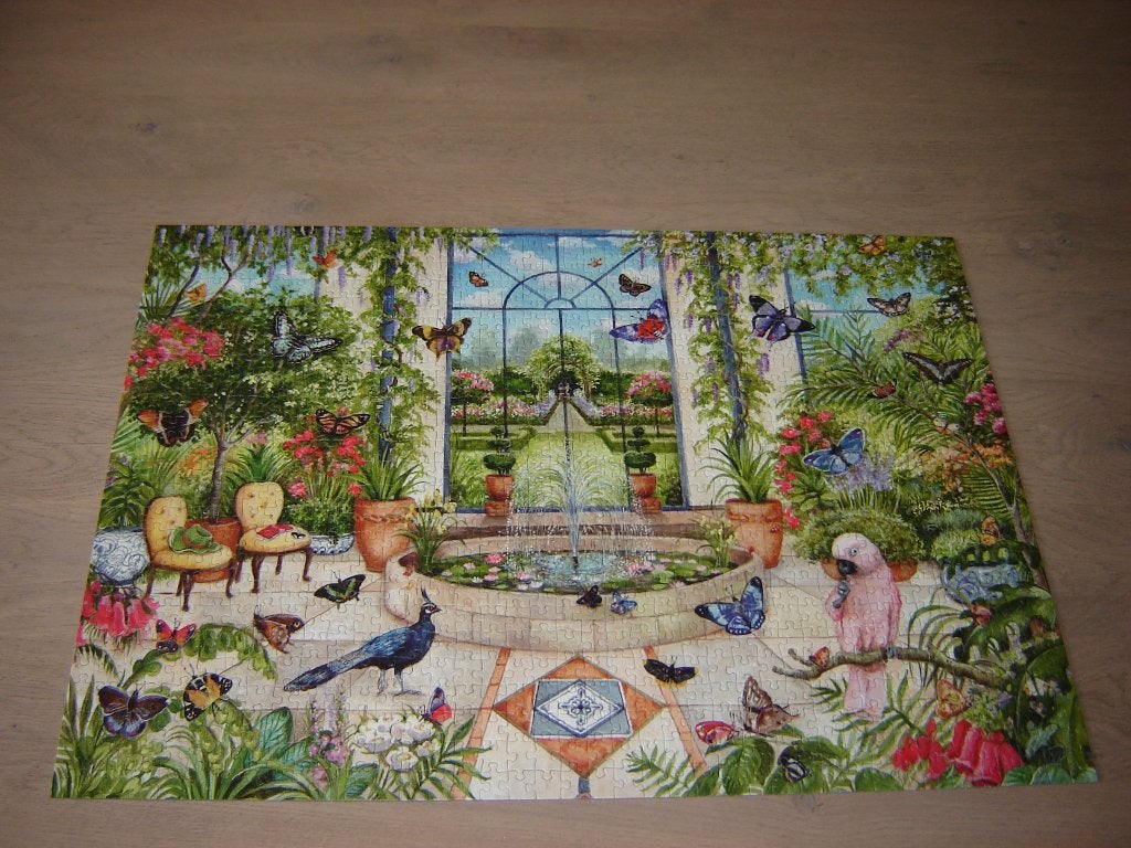 Puzzel Falcon BUTTERFLY CONSERVATORY 1000 st., Ophalen of Verzenden, 500 t/m 1500 stukjes, Zo goed als nieuw, Legpuzzel