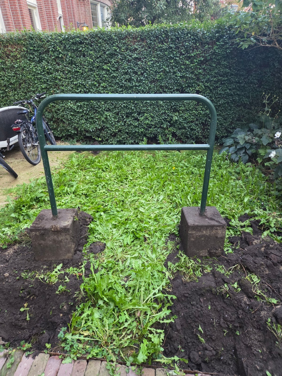 fietsnietje donkergroen, Ophalen
