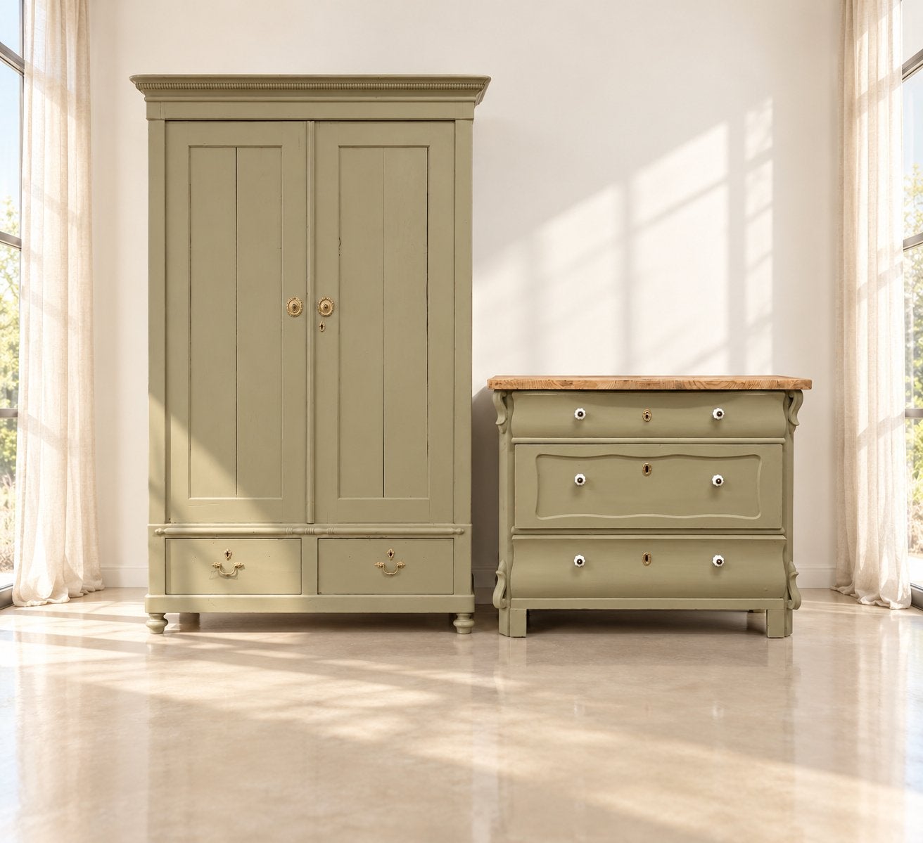 Brocante babykamer linnenkast kledingkast commode ladekast, Ophalen, 50 tot 70 cm, 105 cm of meer, Nvt