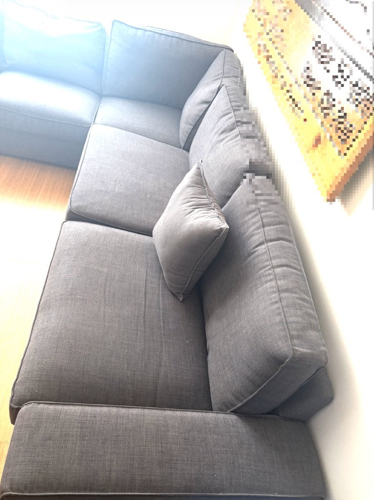 Ikea KIVIK Corner sofa, 4-seat, Tibbleby beige/grey, Ophalen, Gebruikt, 150 tot 200 cm, 75 tot 100 cm
