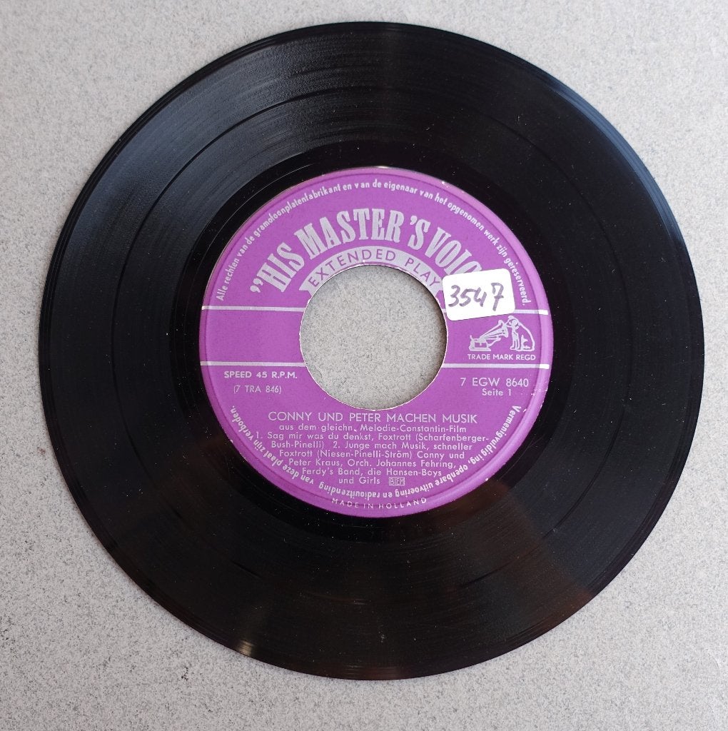 Conny en Peter Machten Musik - His Master's Voice EP, Gebruikt, 7 inch, EP, Beschermende buitenhoes