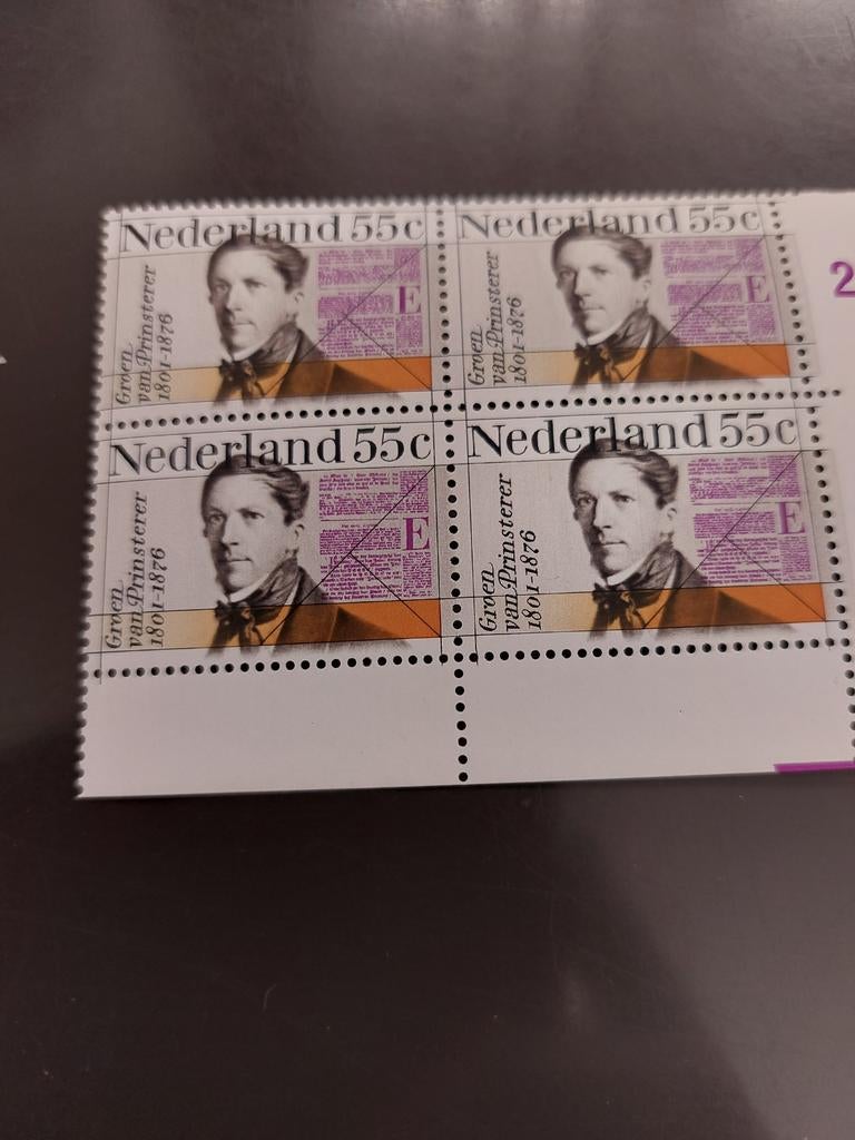 Nederland 55c postzegels Groen van Prinsterer (4 stuks), Ophalen of Verzenden, Na 1940, Postfris