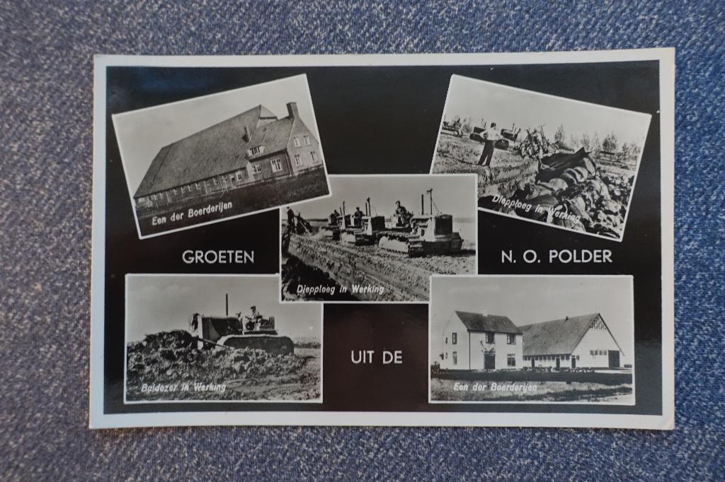 Noordoostpolder. Groeten uit …, Verzamelen, Ophalen of Verzenden, 1940 tot 1960, Gelopen, Flevoland