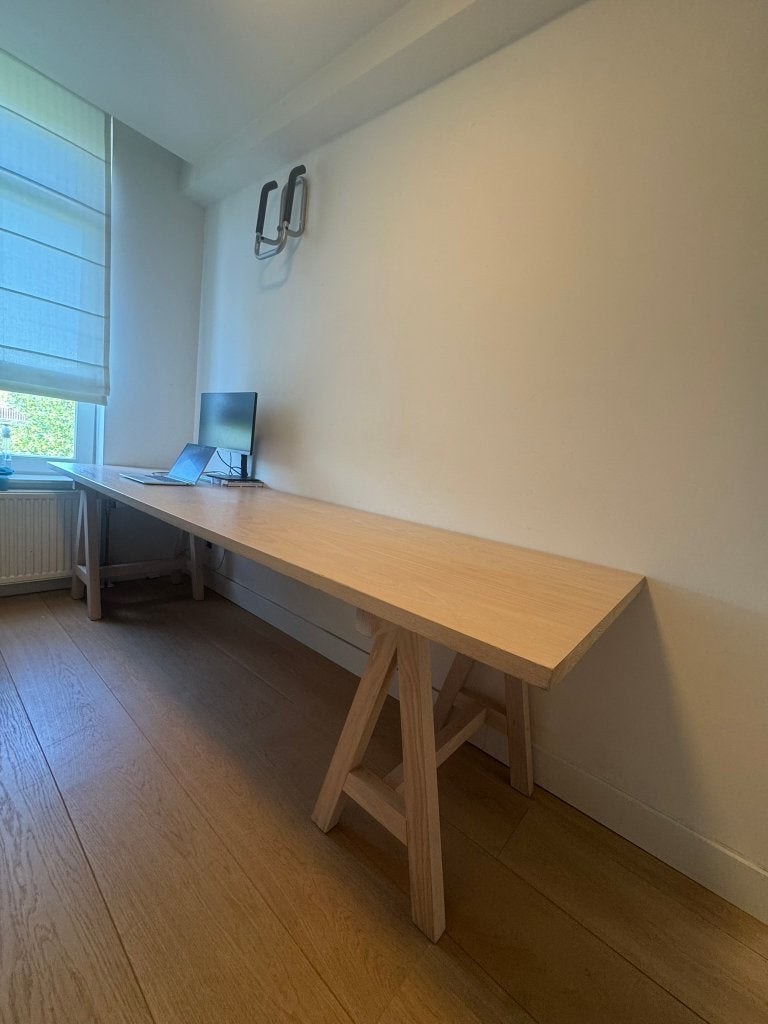 SlowWood massief houten tafel / bureau 280 cm, Ophalen, Gebruikt, 200 cm of meer, 50 tot 100 cm