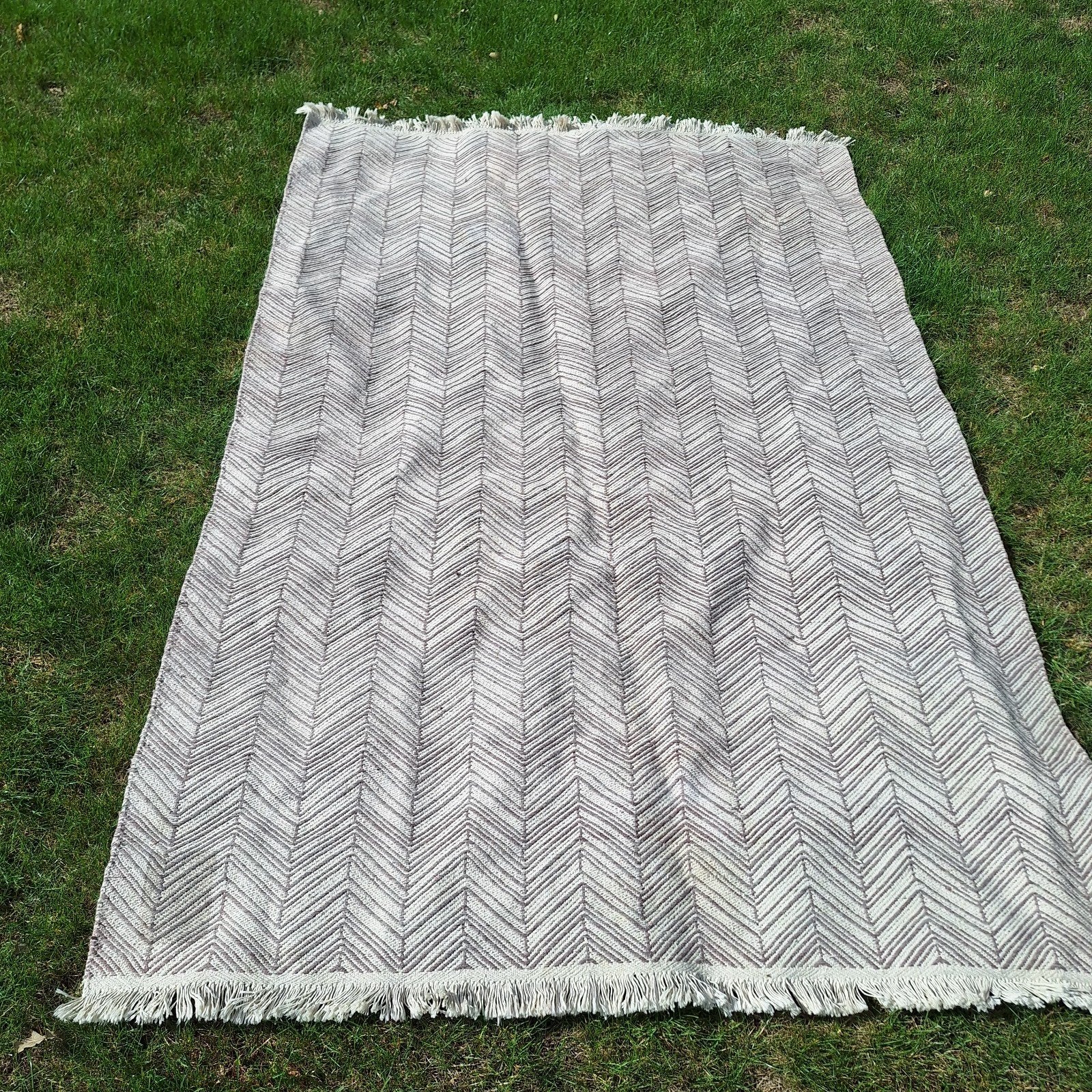 Vloerkleed,Boho,naturel,230x150,franjes,kinderkamer, Ophalen, 200 cm of meer, Zo goed als nieuw, Beige