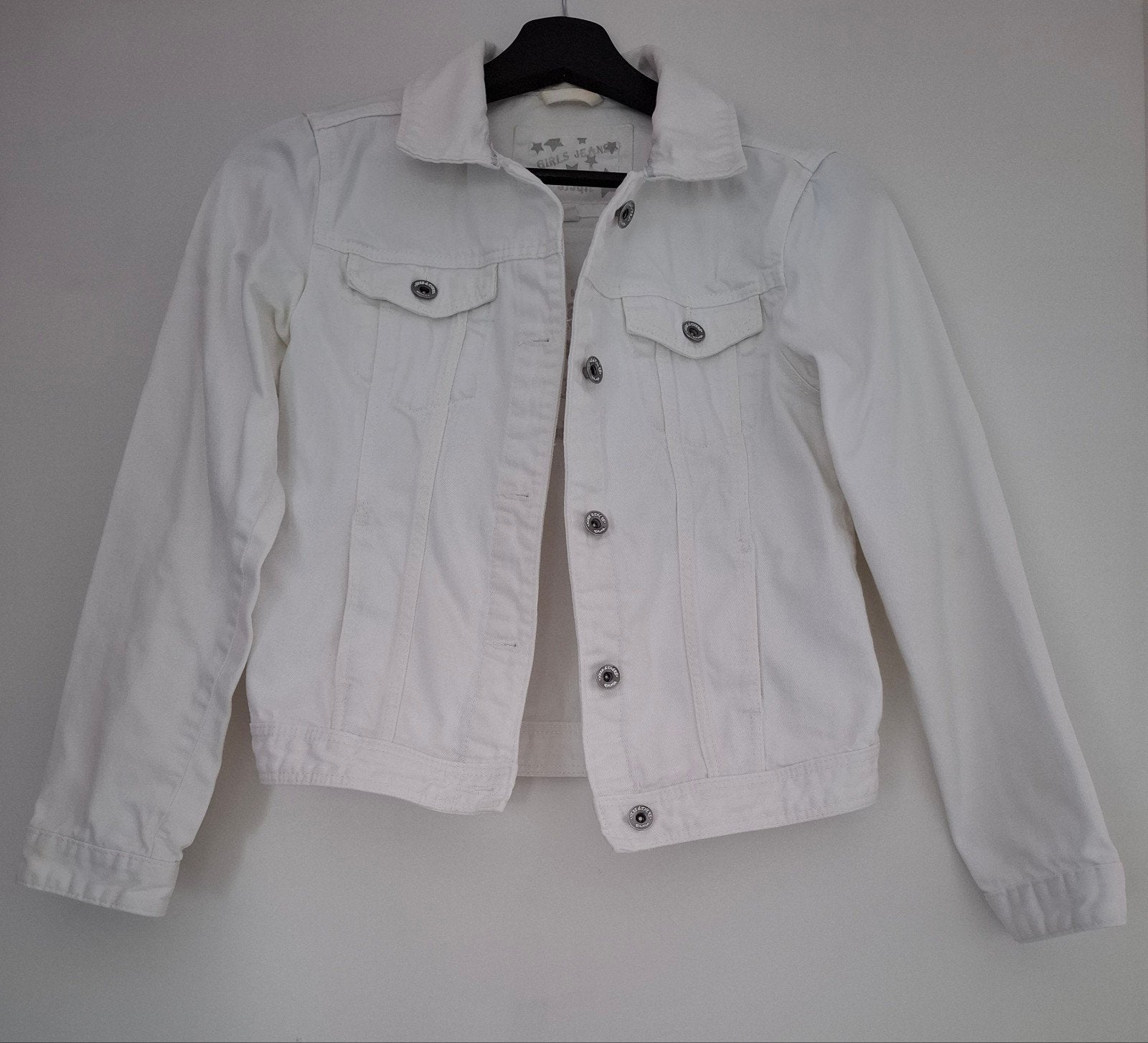 Witte spijkerjasje met borduursel - C&A Girls Jeans, Kleding | Dames, C&A Girls Jeans, Wit, Ophalen of Verzenden, Zo goed als nieuw