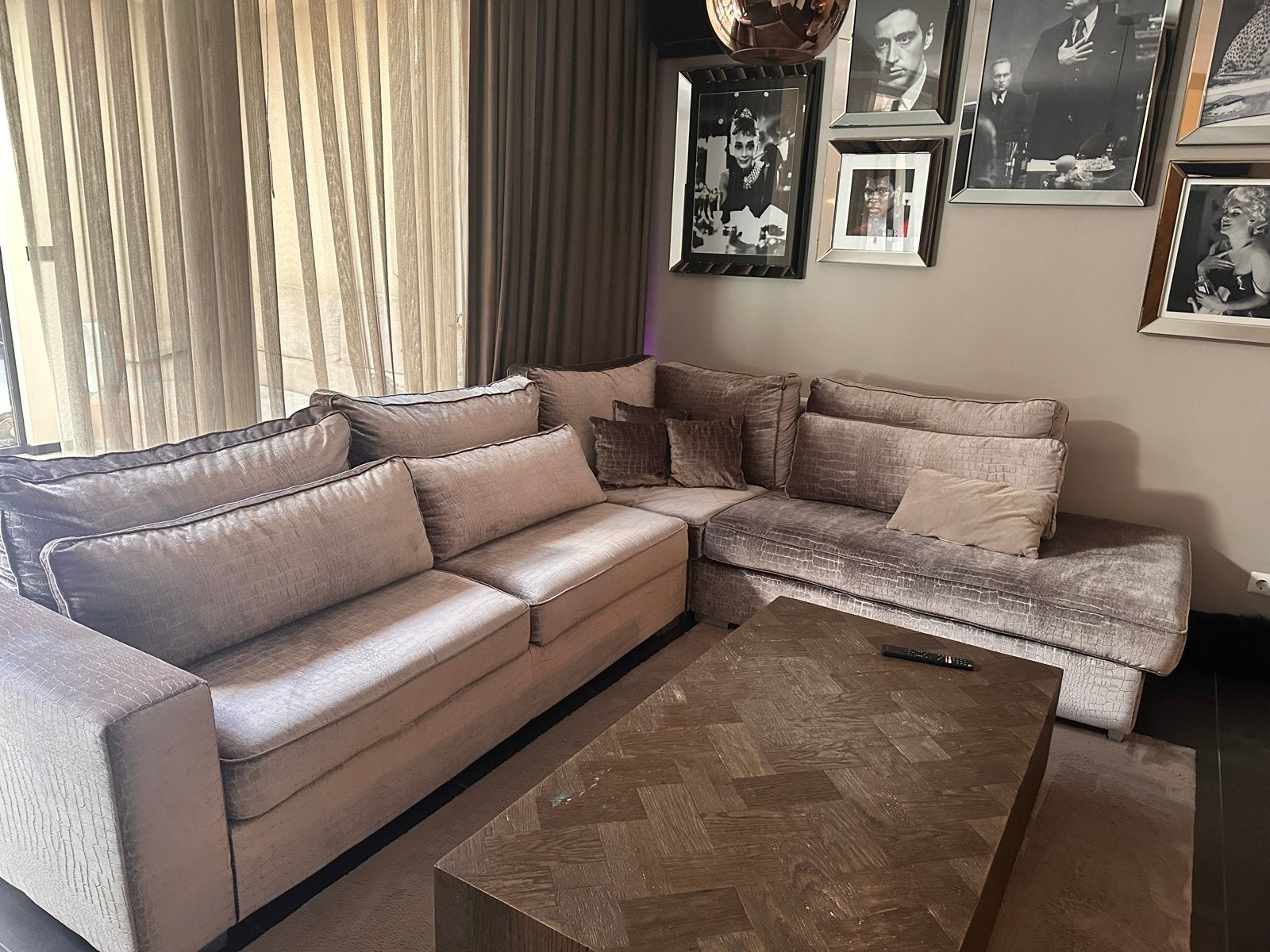 Luxe Hoekbank en Fauteuil - Zo goed als nieuw, Ophalen, 100 tot 125 cm, Hoekbank, 300 cm of meer