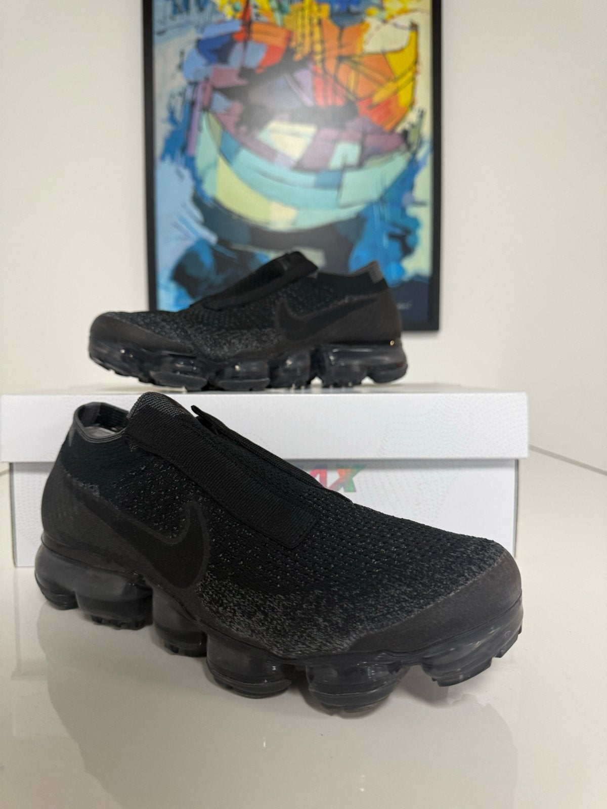 Nike Air VaporMax SE Laceless Triple Zwart Maat 40.5, Verzenden, Zwart, Sneakers of Gympen, Zo goed als nieuw