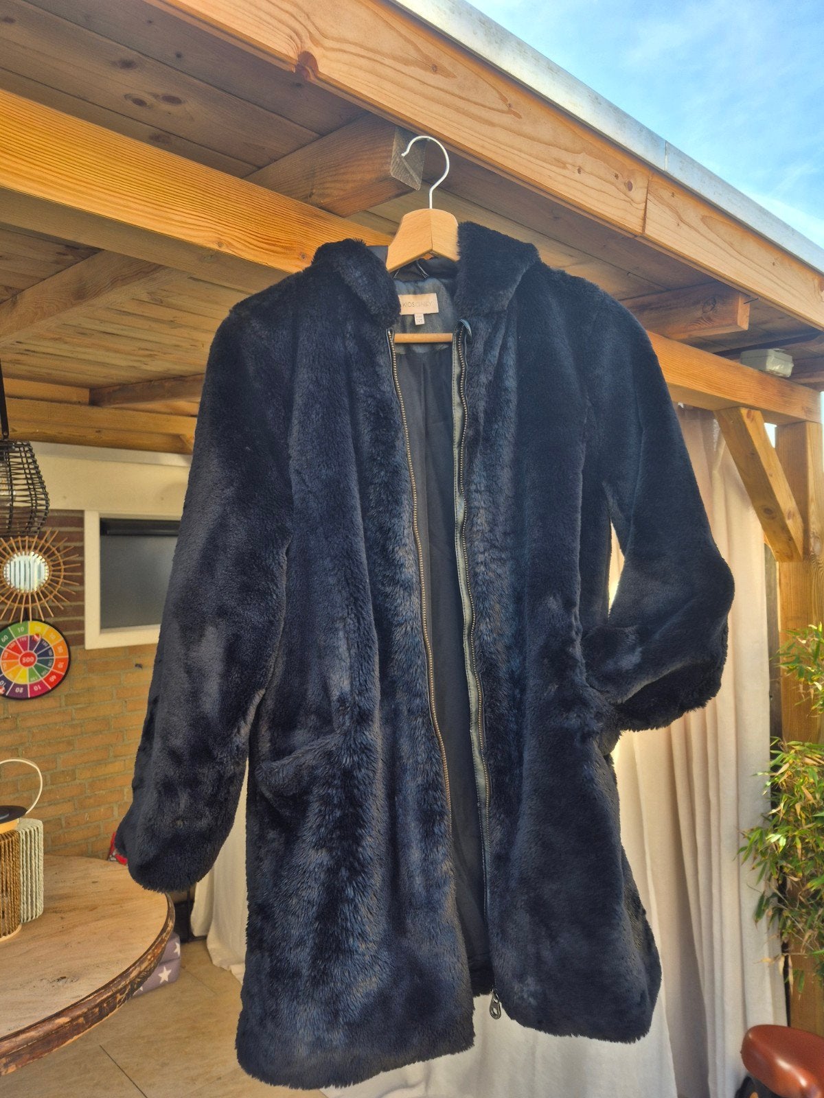 Kids Only fake fur jas,zwart, half lang, mt 146/152, Ophalen, Meisje, Kids Only, Zo goed als nieuw