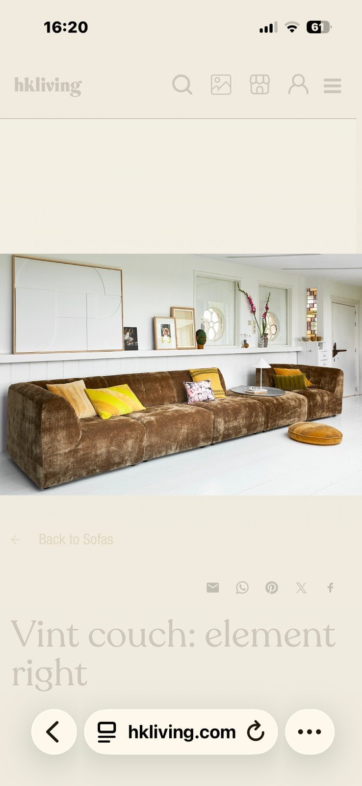 Gezocht velvet gold element bank hk living, Ophalen of Verzenden, Zo goed als nieuw