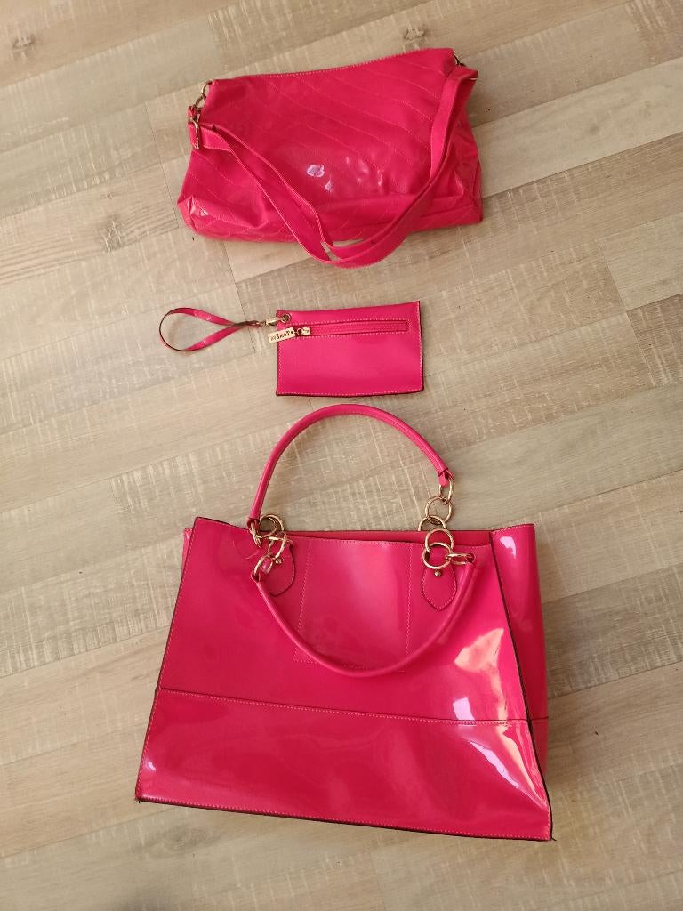 dames tas combinatie (3 delig), Ophalen, Zo goed als nieuw, Rood, Handtas