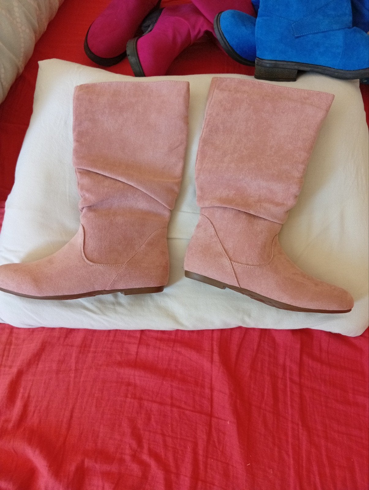 Roze suède laarzen -, Ophalen of Verzenden, Nieuw, Roze, Lage of Enkellaarzen