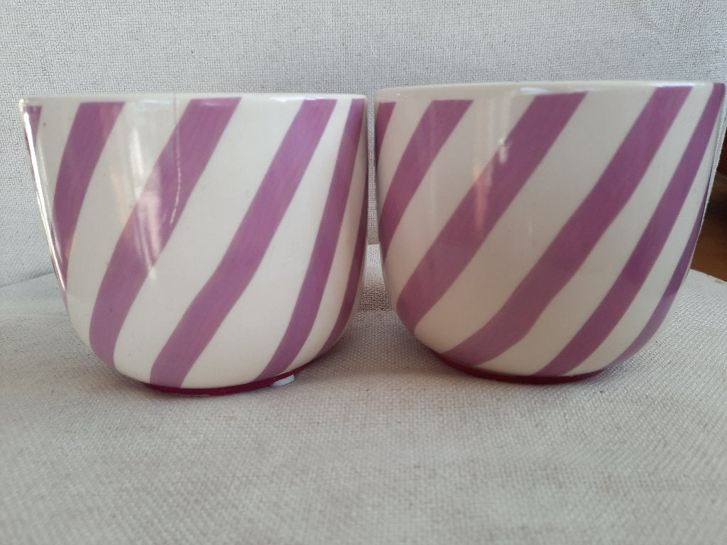 🌸 Bloempot - lila ecru - 2 stuks 🌸 - Nieuw -, Rond, Nieuw, Ophalen of Verzenden, Aardewerk