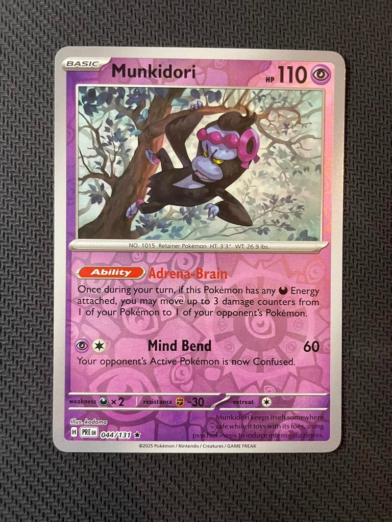 Munkidori 044/131 Rare Reverse Holo Prismatic Evolutions, Ophalen of Verzenden, Zo goed als nieuw