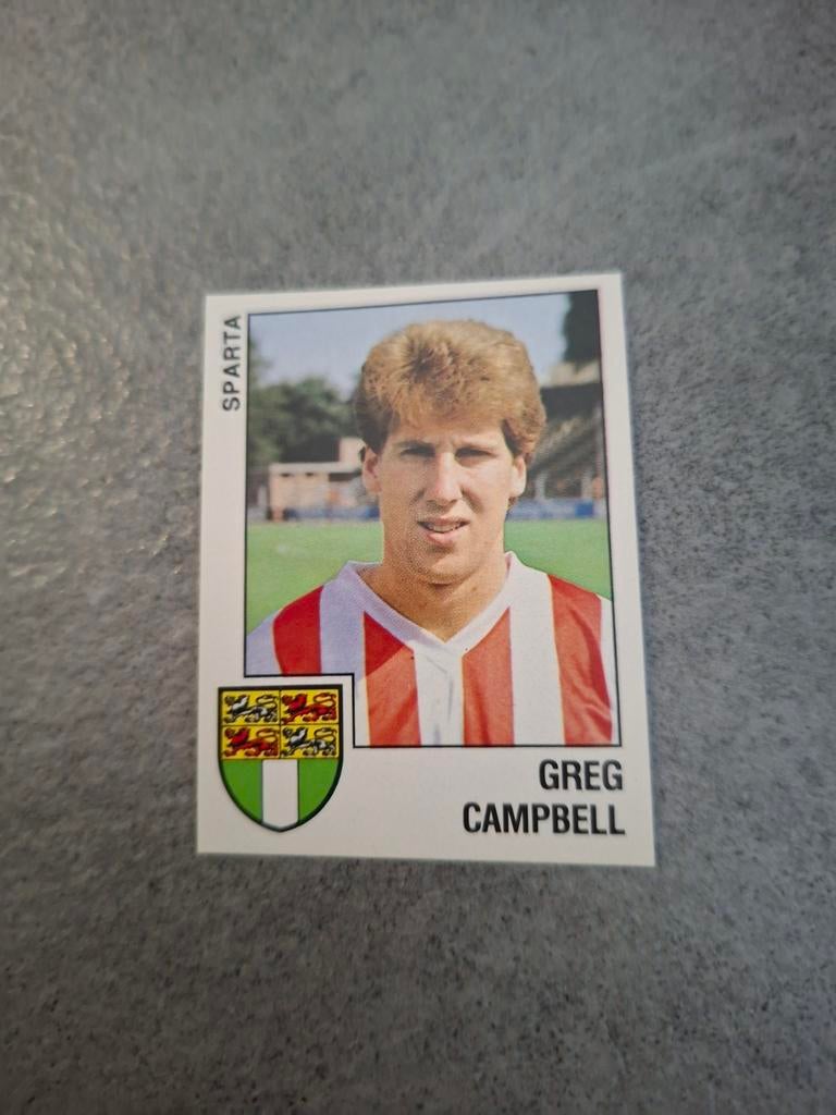 Panini sticker Voetbal 89. Speler Greg Campbell Sparta., Verzenden, Zo goed als nieuw, Sticker
