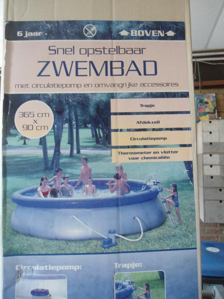 Zwembad 3,65 meter nieuw in doos met pomp en trap, Ophalen, Opblaaszwembad, 80 tot 120 cm, Rond