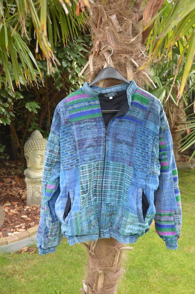 patchwork tussendoor jas uit Guatemala maat XL Hand made, Ophalen of Verzenden, Gedragen, Maat 56/58 (XL), Guatemala