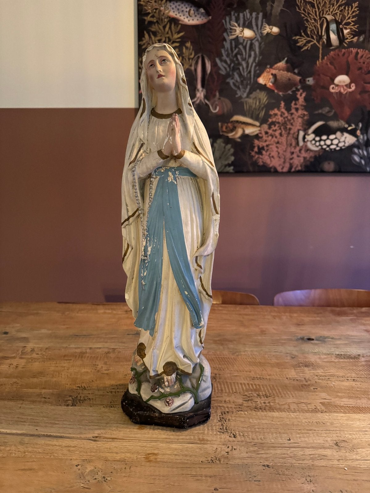 Heilig beeld - Maria - Vintage - Oud- Mariabeeld groot, Antiek en Kunst, Ophalen