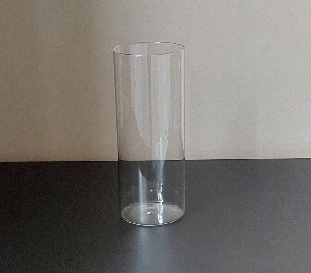 Transparante glazen cilinder vaas, Ophalen, Transparant, 20 cm, Glas