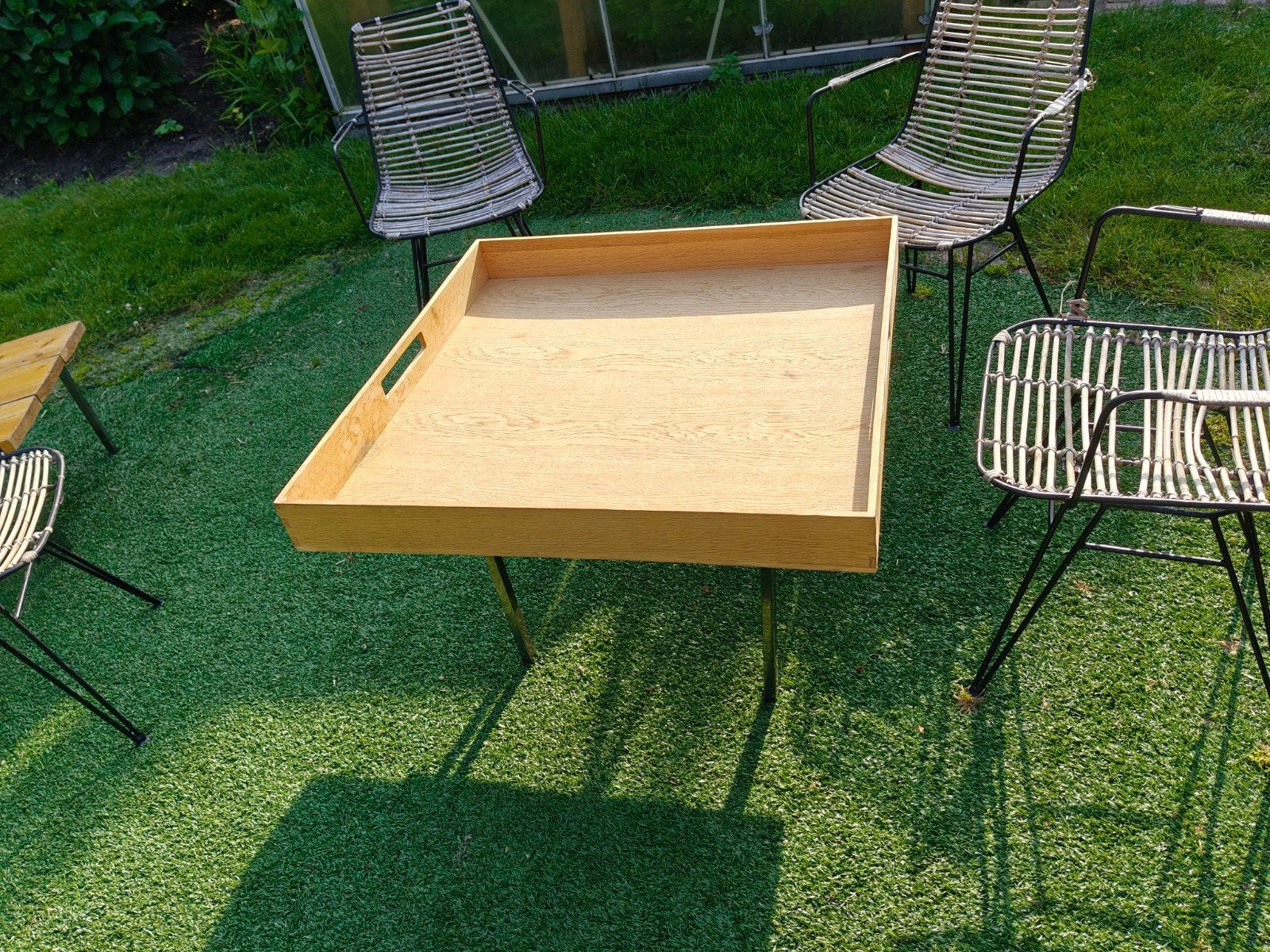 Groot houten dienblad voor op tafel/ poef, Dieren en Toebehoren, Knaagdieren en Konijnen | Hokken en Kooien, Ophalen, Overige typen