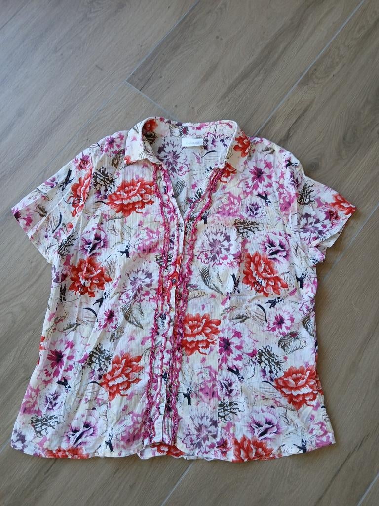 Dames blouse Canda bloemen maat XXL 46 / 48, Overige kleuren, Blouse of Tuniek, Ophalen of Verzenden, Gedragen
