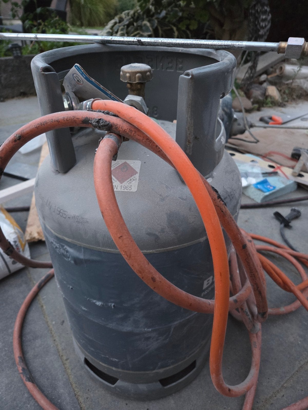 Propaan gasfles met brander en slang, Ophalen, Gebruikt, 250 ampère of meer, Overige typen