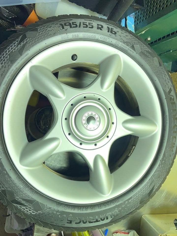 5-Spaaks Mini Cooper velgen met 4-seizoenen banden, Ophalen, Gebruikt, 16 inch, Banden en Velgen