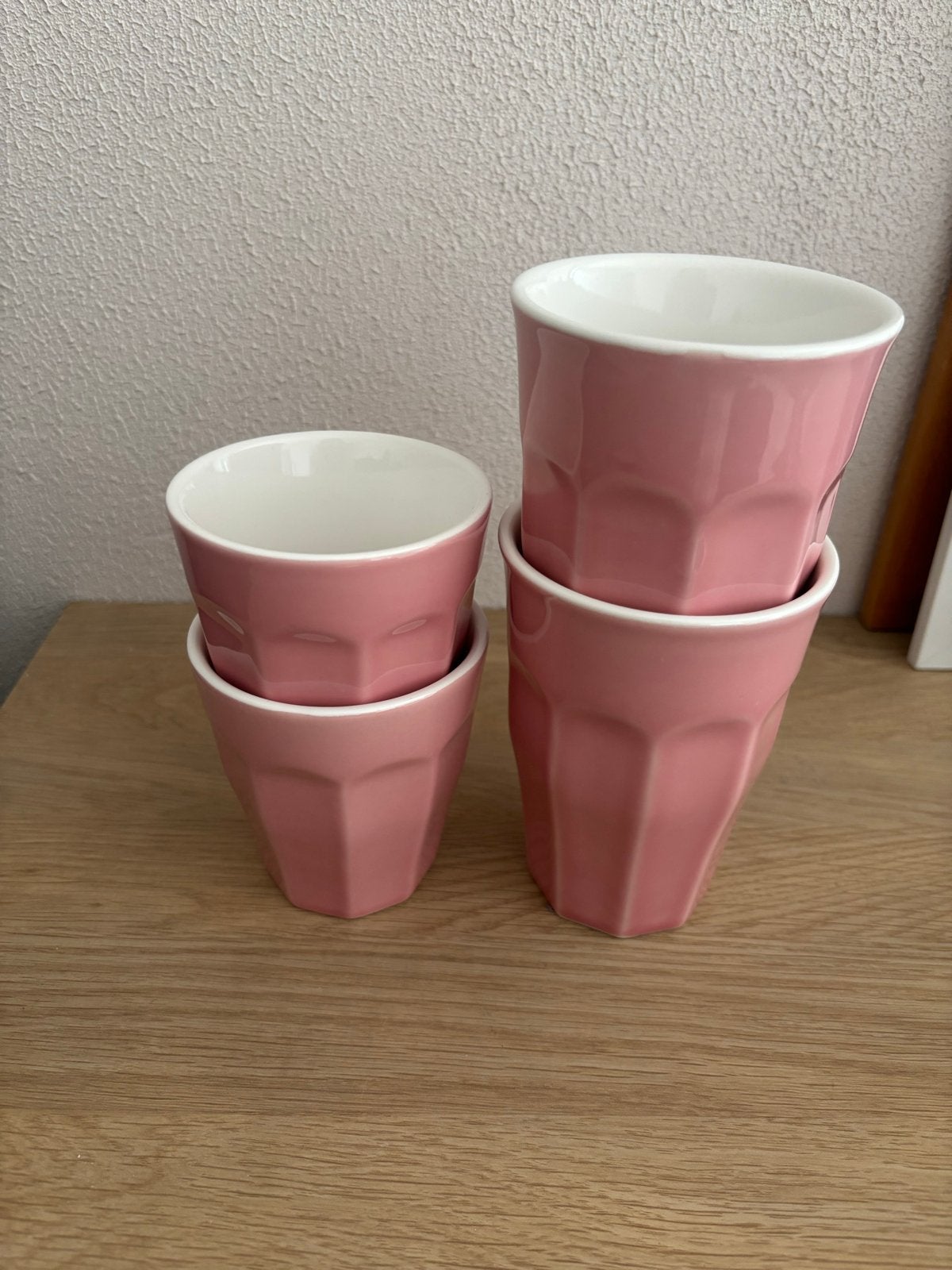 4 HEMA Mirabeau bekers. Roze, Hema, Keramiek, Nieuw, Modern