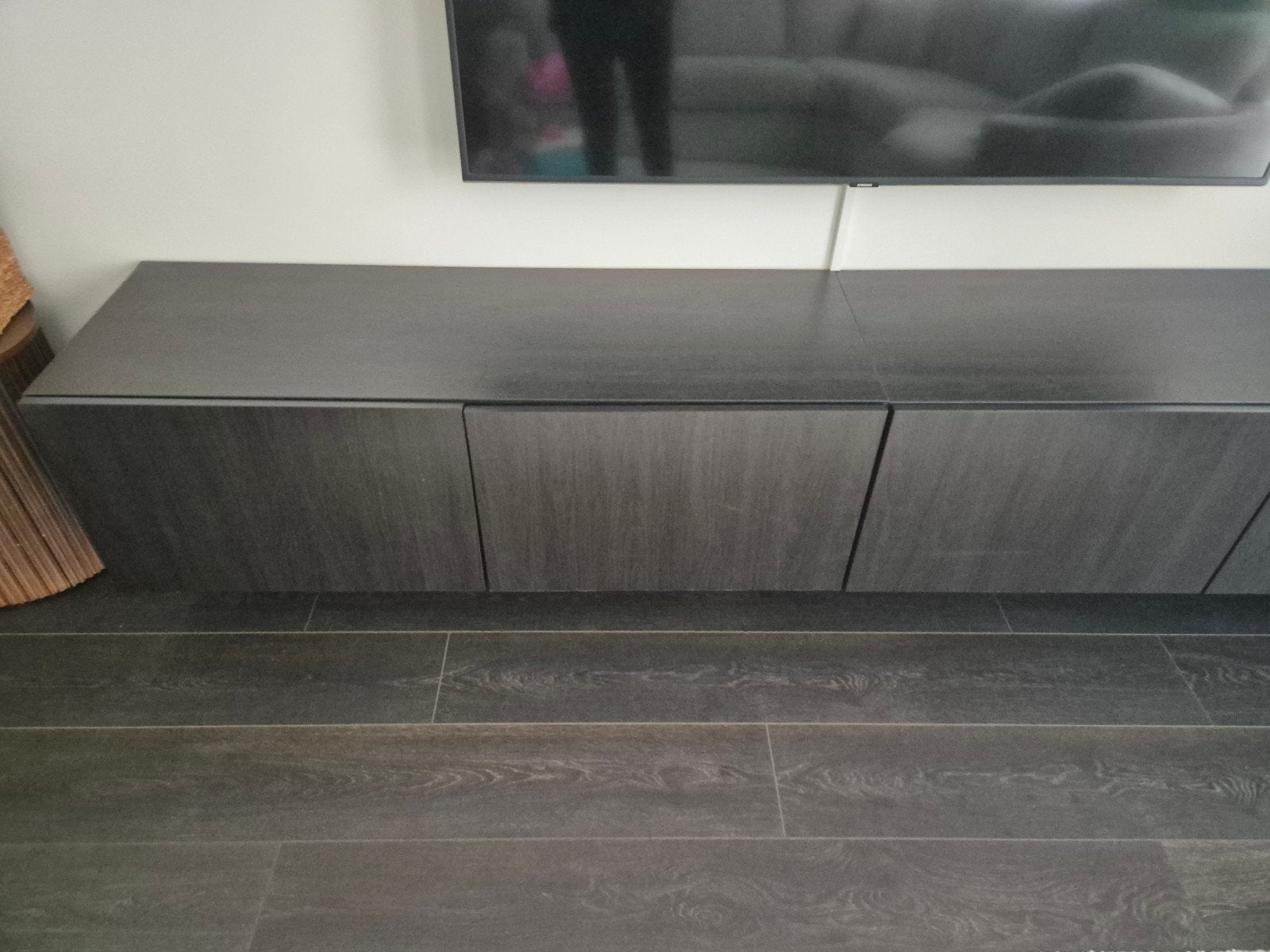 IKEA BESTÅ TV-meubel - Donkerbruin/Zwart, Ophalen, Modern, Scandinavisch, 150 tot 200 cm, Zo goed als nieuw