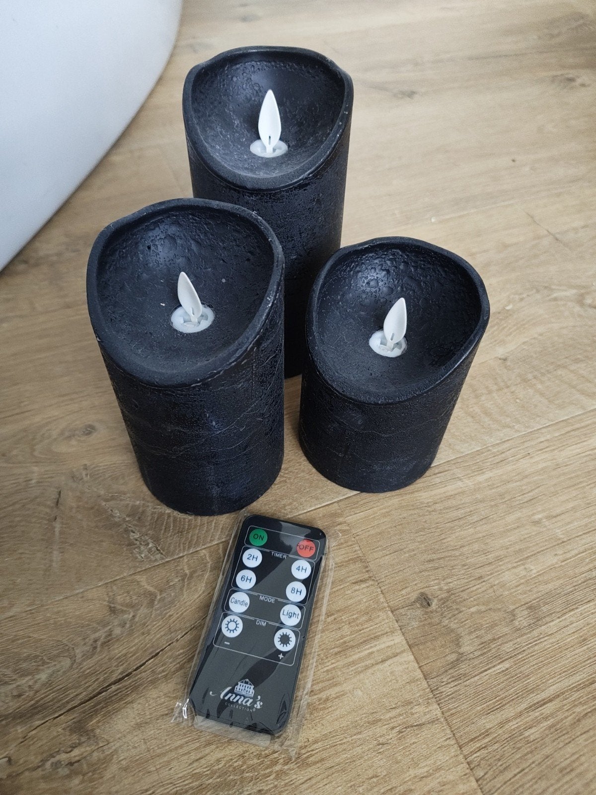 led kaarsen met afstandsbediening, Zwart, Was, Ophalen of Verzenden, Zo goed als nieuw