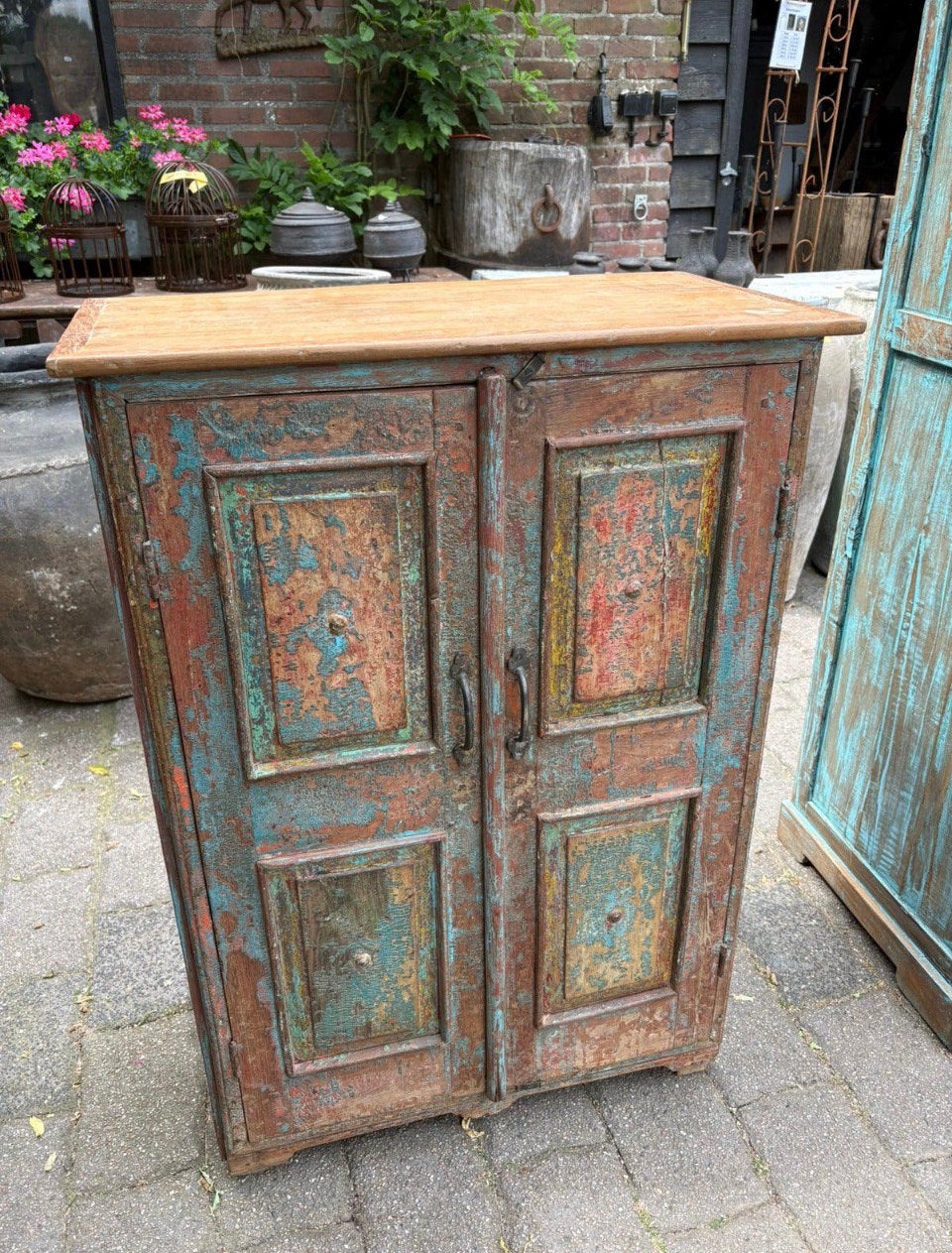 Unieke kast uit India, Huis en Inrichting, 100 tot 150 cm, Teakhout, Ophalen of Verzenden, Minder dan 150 cm