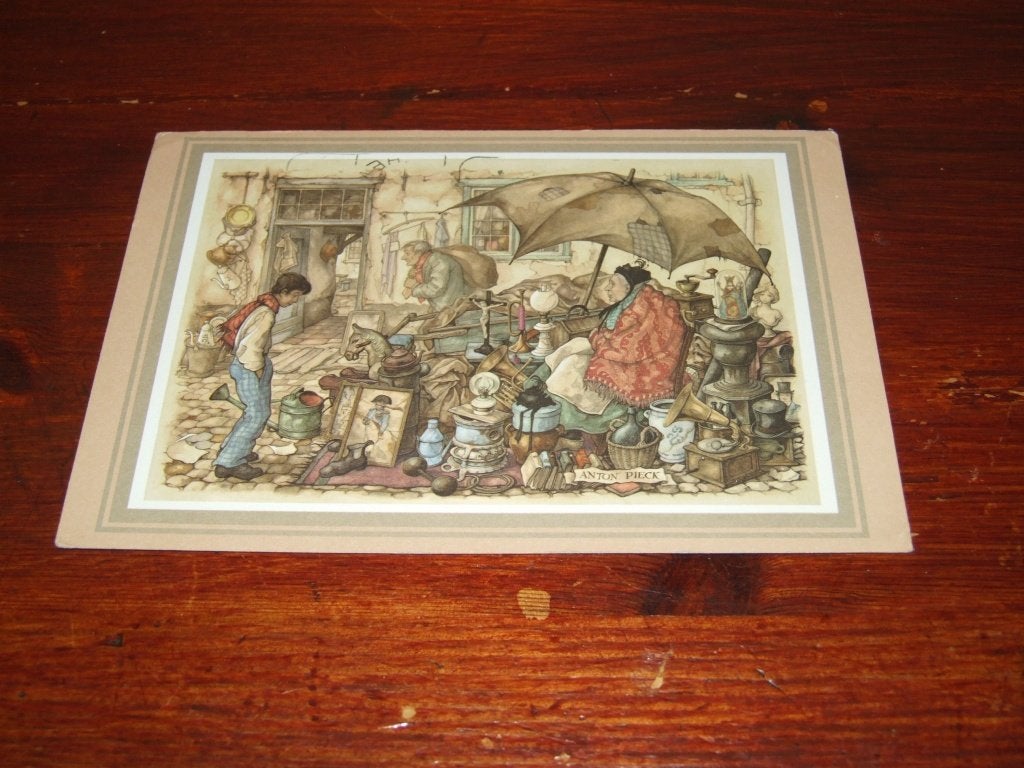 84- Anton Pieck kaart - Rommelmarkt / Antiekmarkt, 1960 tot 1980, Gebruikt, Verzenden, Prent