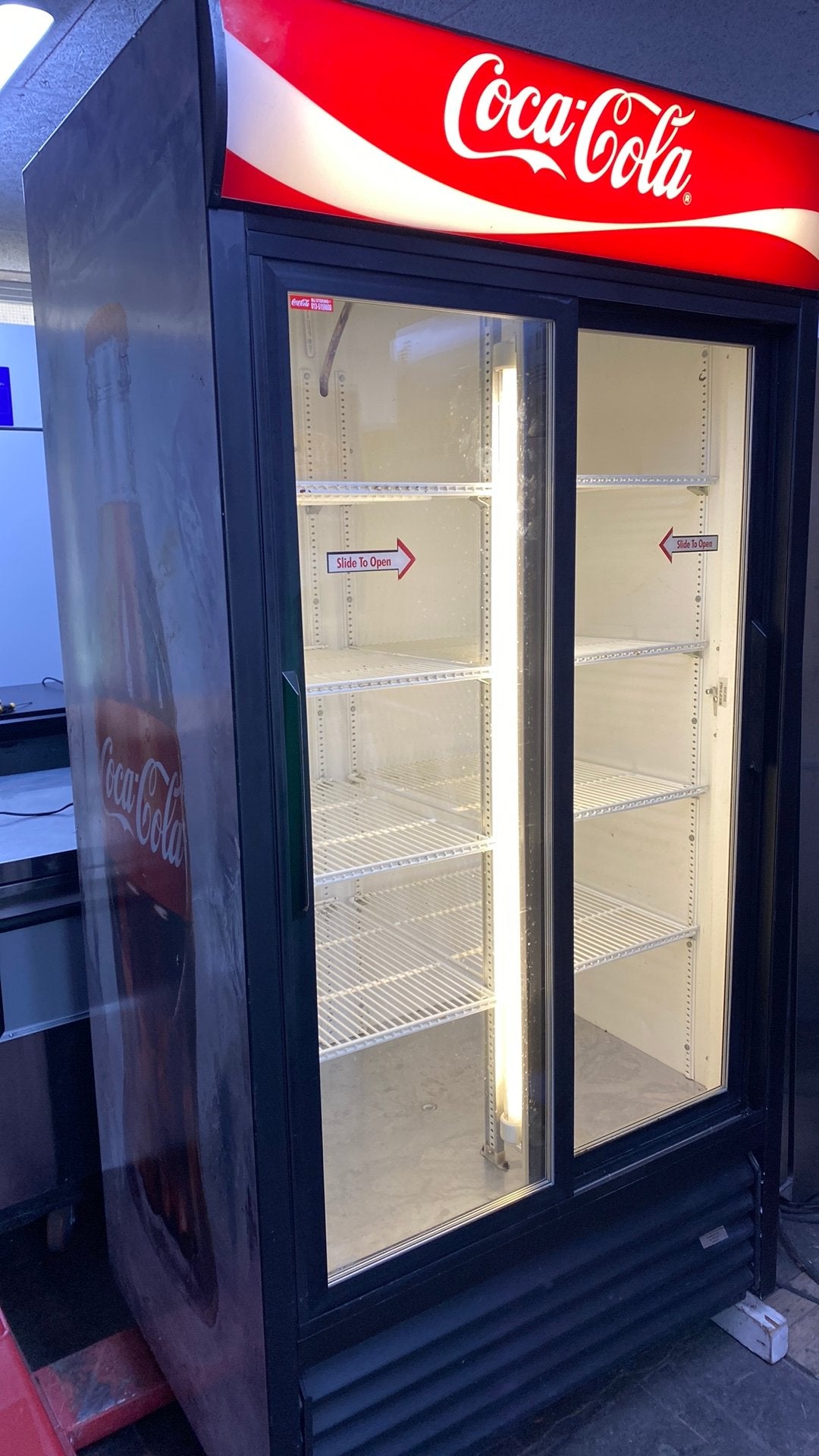 Coca cola koelkast glazen deur 2 schuifdeuren, Witgoed en Apparatuur, Koelkasten en IJskasten, Ophalen