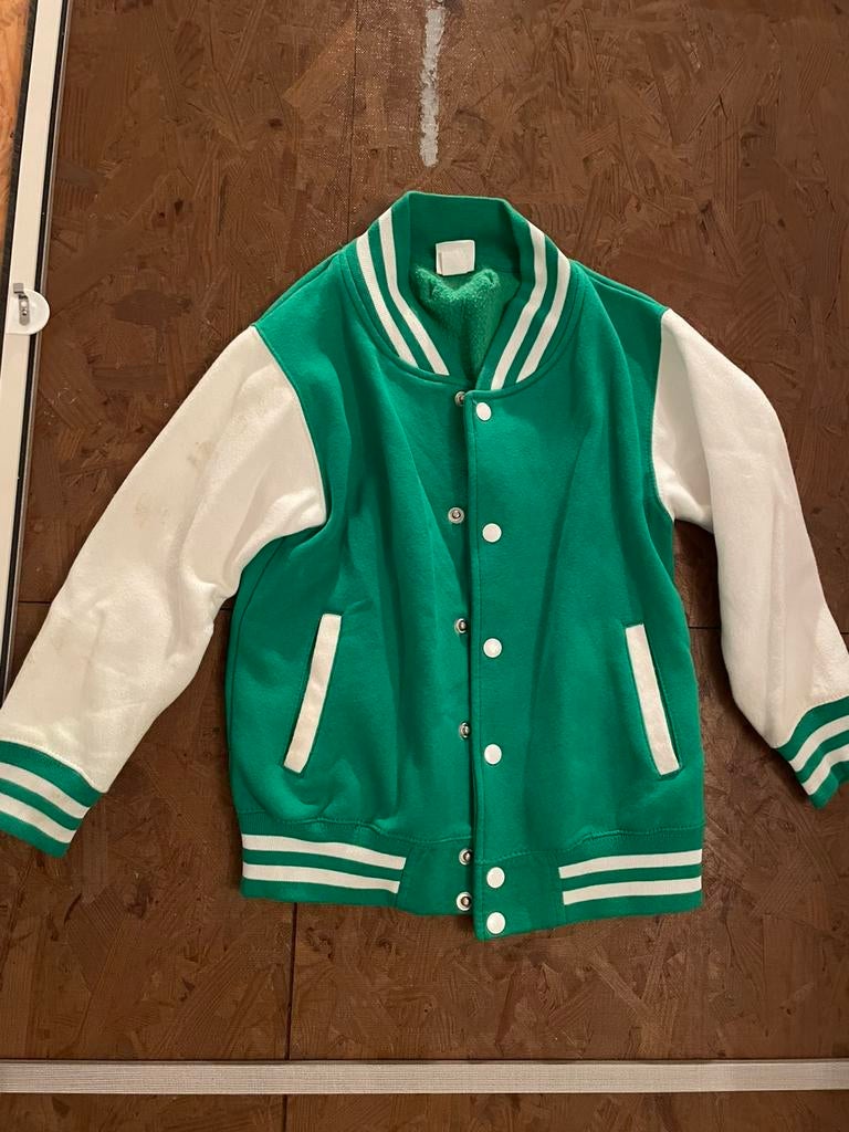 Baseball vest groen wit maat 7/8 (is ca 128/134), Kinderen en Baby's, Ophalen of Verzenden, Zo goed als nieuw