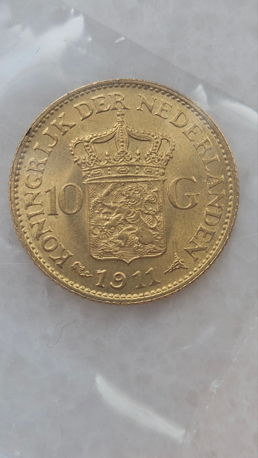 Gouden tientje 1911, Ophalen of Verzenden, Koningin Wilhelmina, 10 gulden, Goud