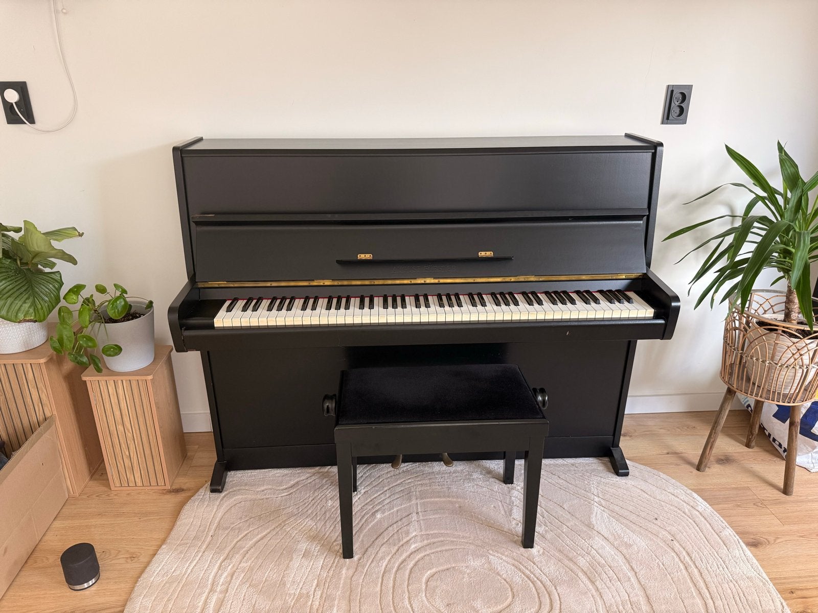 August Förster Piano - Zwart, Inclusief Kruk, Ophalen, Gebruikt, Zwart, Piano