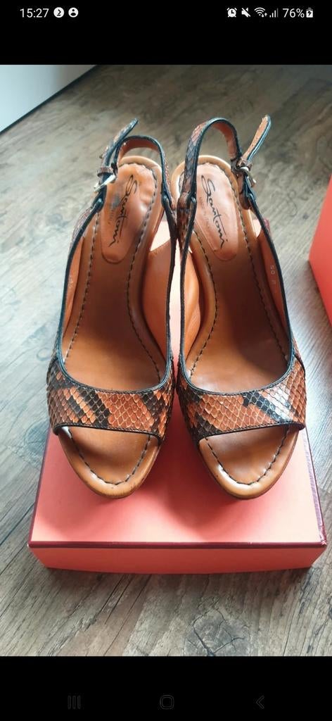 Santoni pumps, Kleding | Dames, Schoenen, Pumps, Bruin, Ophalen of Verzenden, Zo goed als nieuw