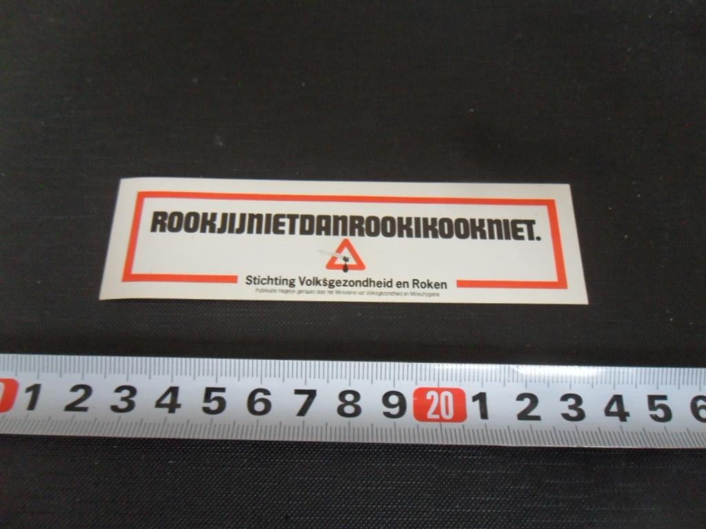 sticker stivoro rookjijnietdanrookikookniet, Ophalen, Zo goed als nieuw