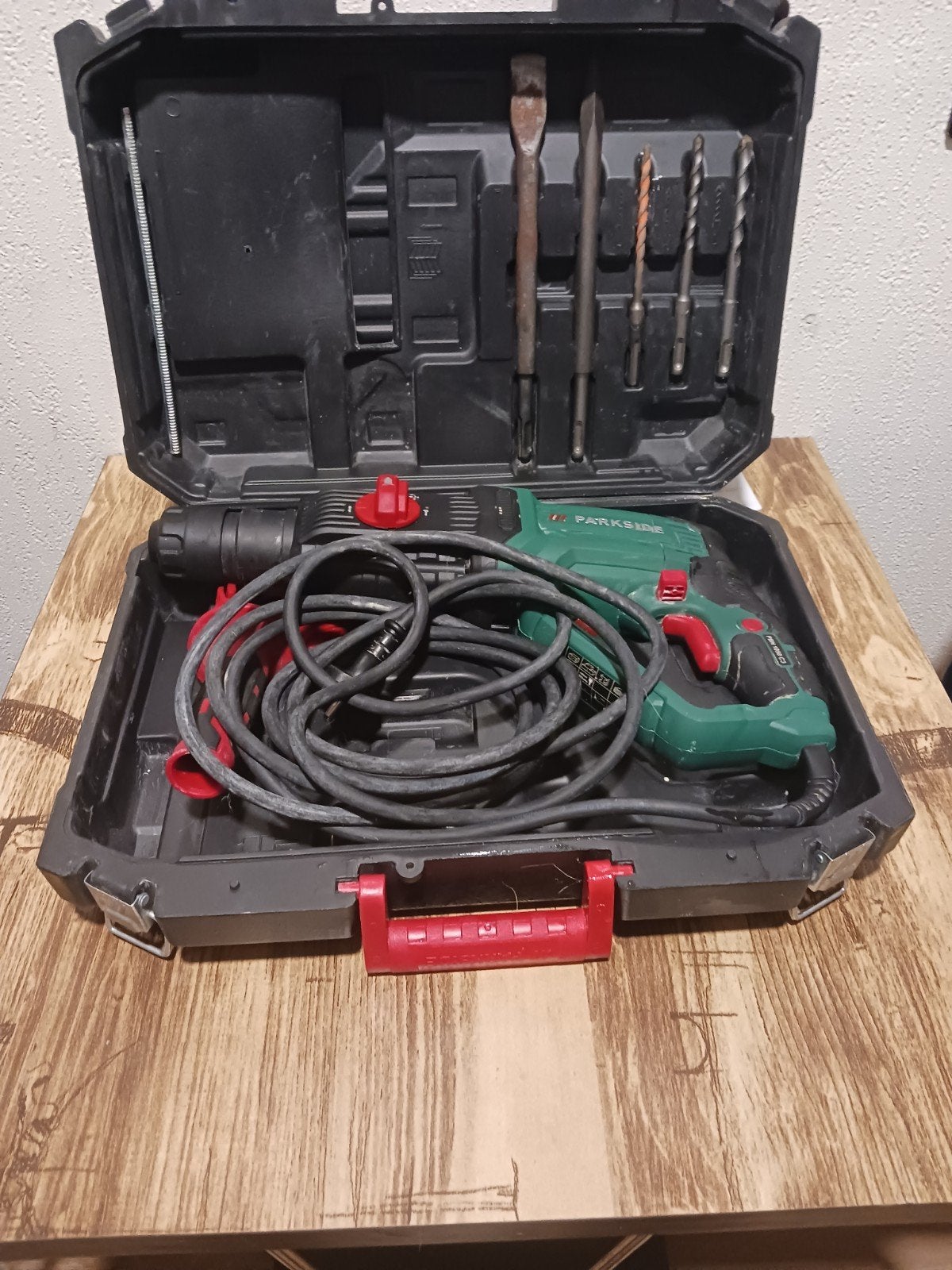 Parkside Boorhamer PBH 1050 C3 met koffer en accessoires, Ophalen, Boor- en/of Breekhamer, Klopboormechanisme, Gebruikt