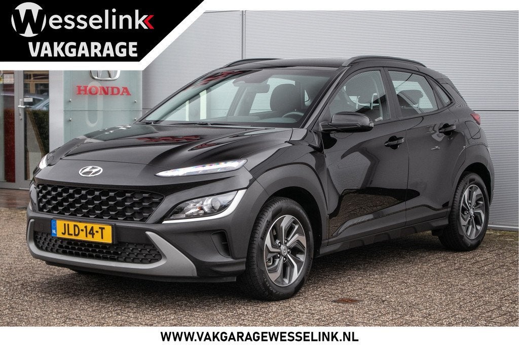 Hyundai KONA 1.6 GDI HEV Comfort Smart Navigatie | Krell aud, Auto's, Hyundai, 12 maanden, Stof, Gebruikt, Zwart