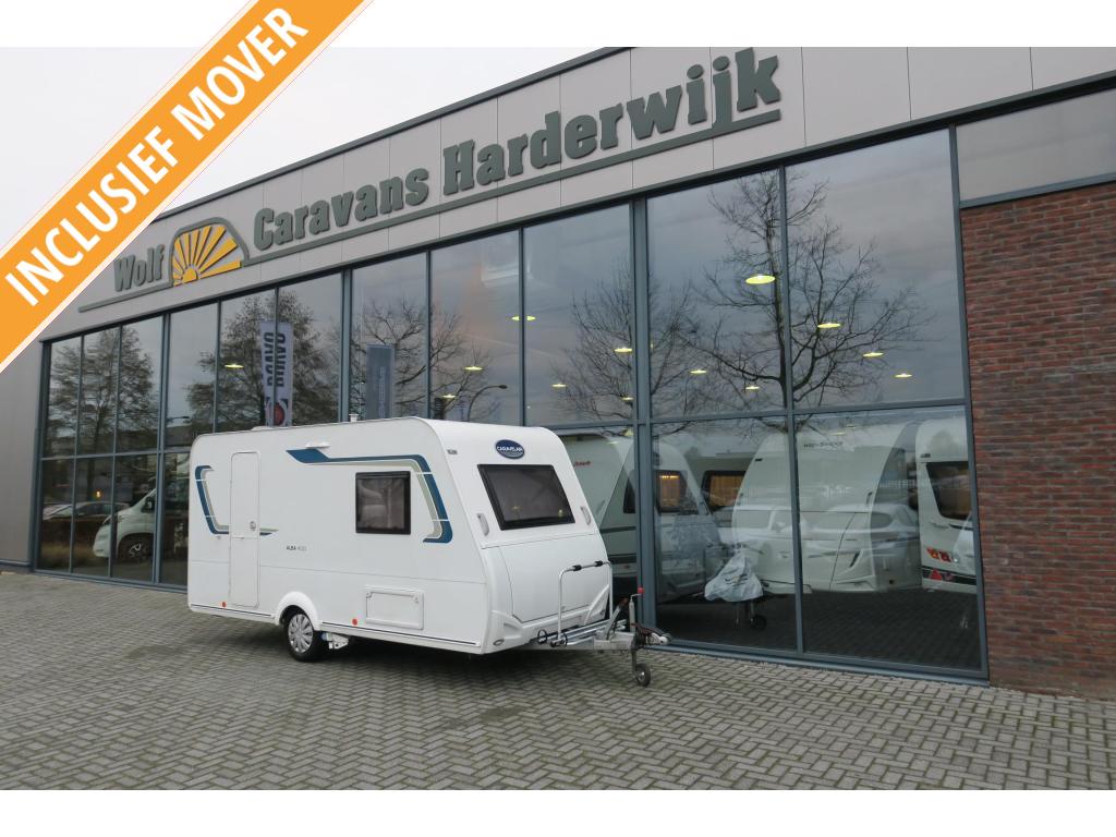 Caravelair Alba 400 MOVER+VOORTENT+FIETSENDR, Caravans en Kamperen, Bedrijf, Treinzit, 750 - 1000 kg, Kachel