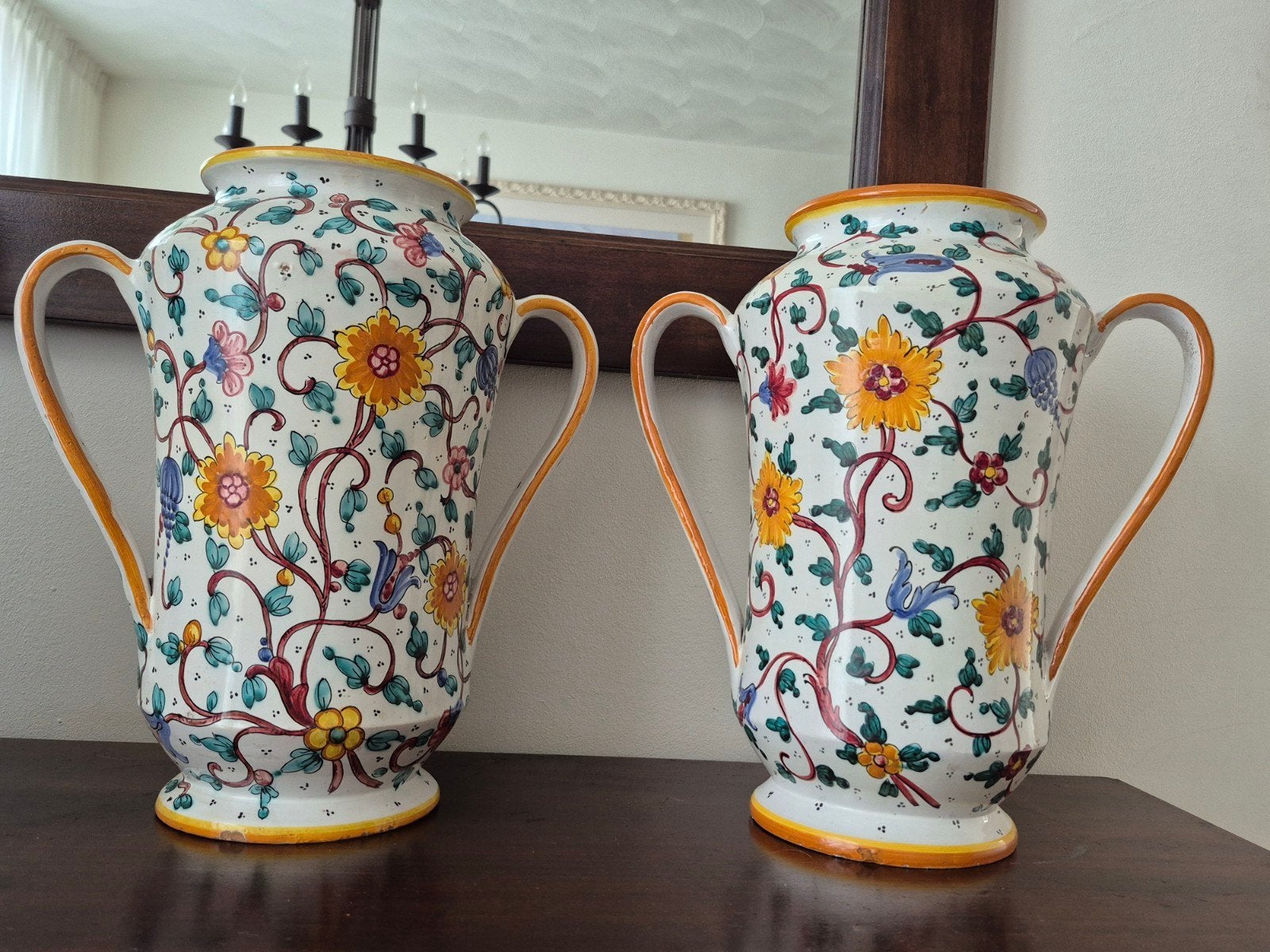 Majolica ceramic vazen Alfredo Santarelli izgs, Antiek en Kunst, Ophalen of Verzenden