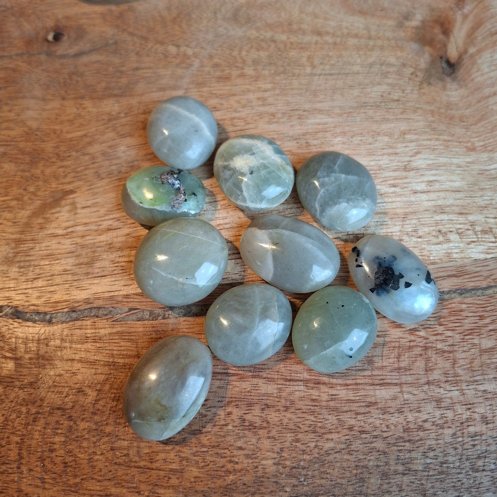 Groene maansteen palmsteen, Ophalen of Verzenden, Mineraal