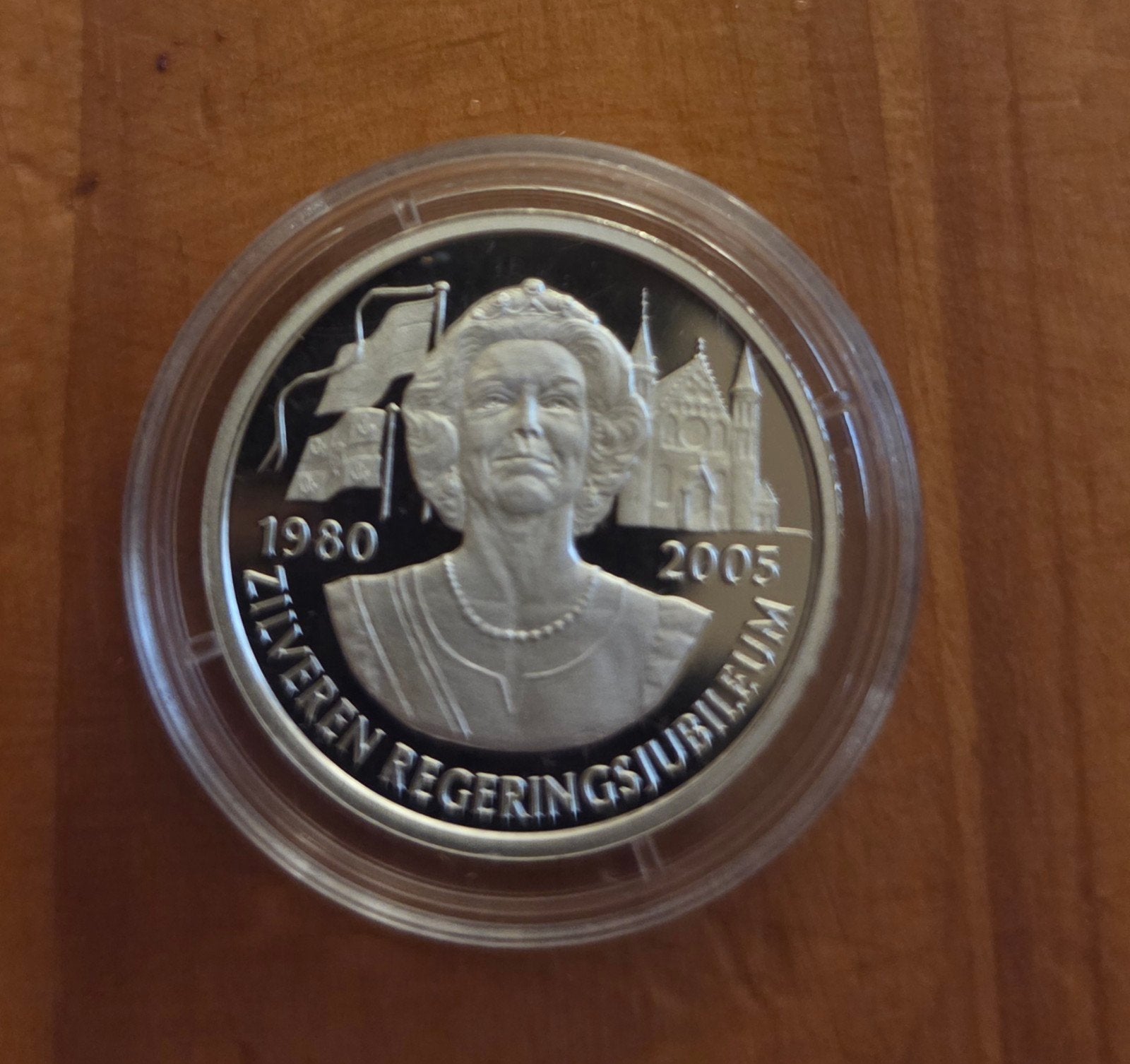 Zilveren regeringsmunt 2005 - Beatrix 25 Jaar, Ophalen of Verzenden, Midden-Amerika, Zilver
