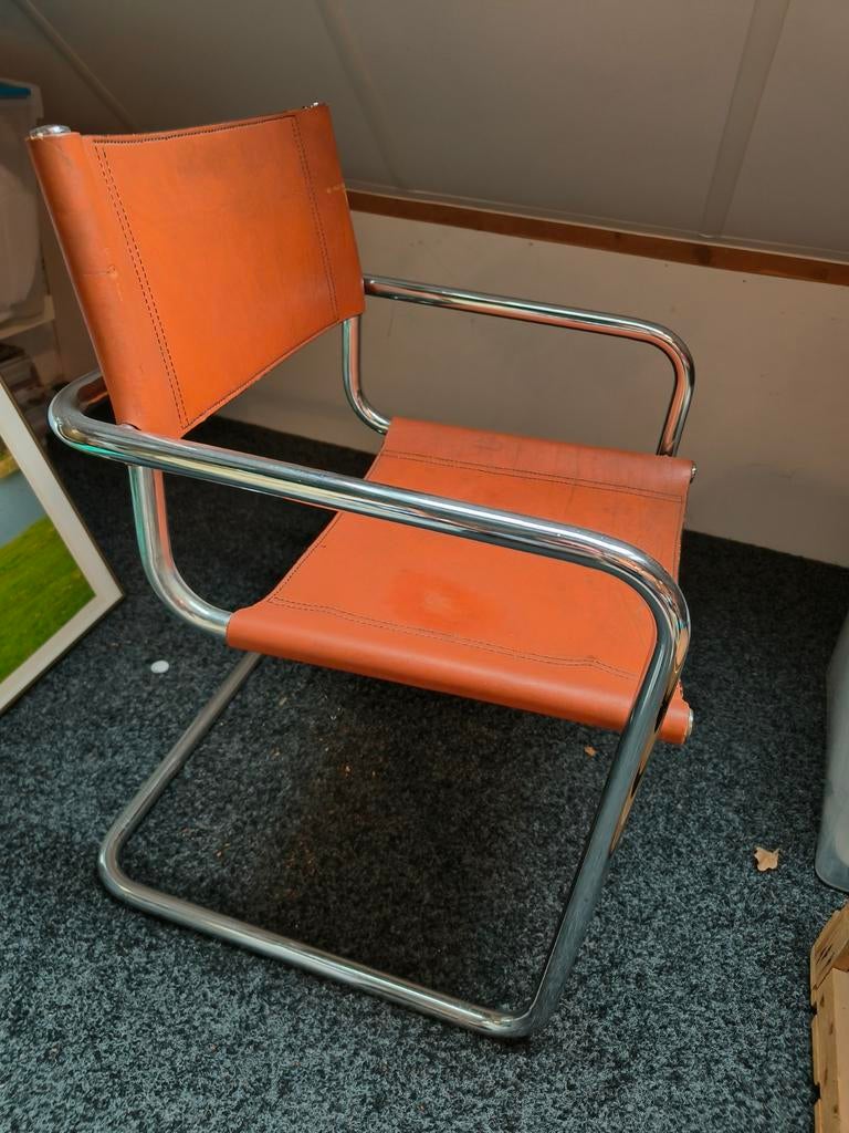 Cantilever vintage Italiaanse stoel, Ophalen, Gebruikt, Bauhaus, Bruin