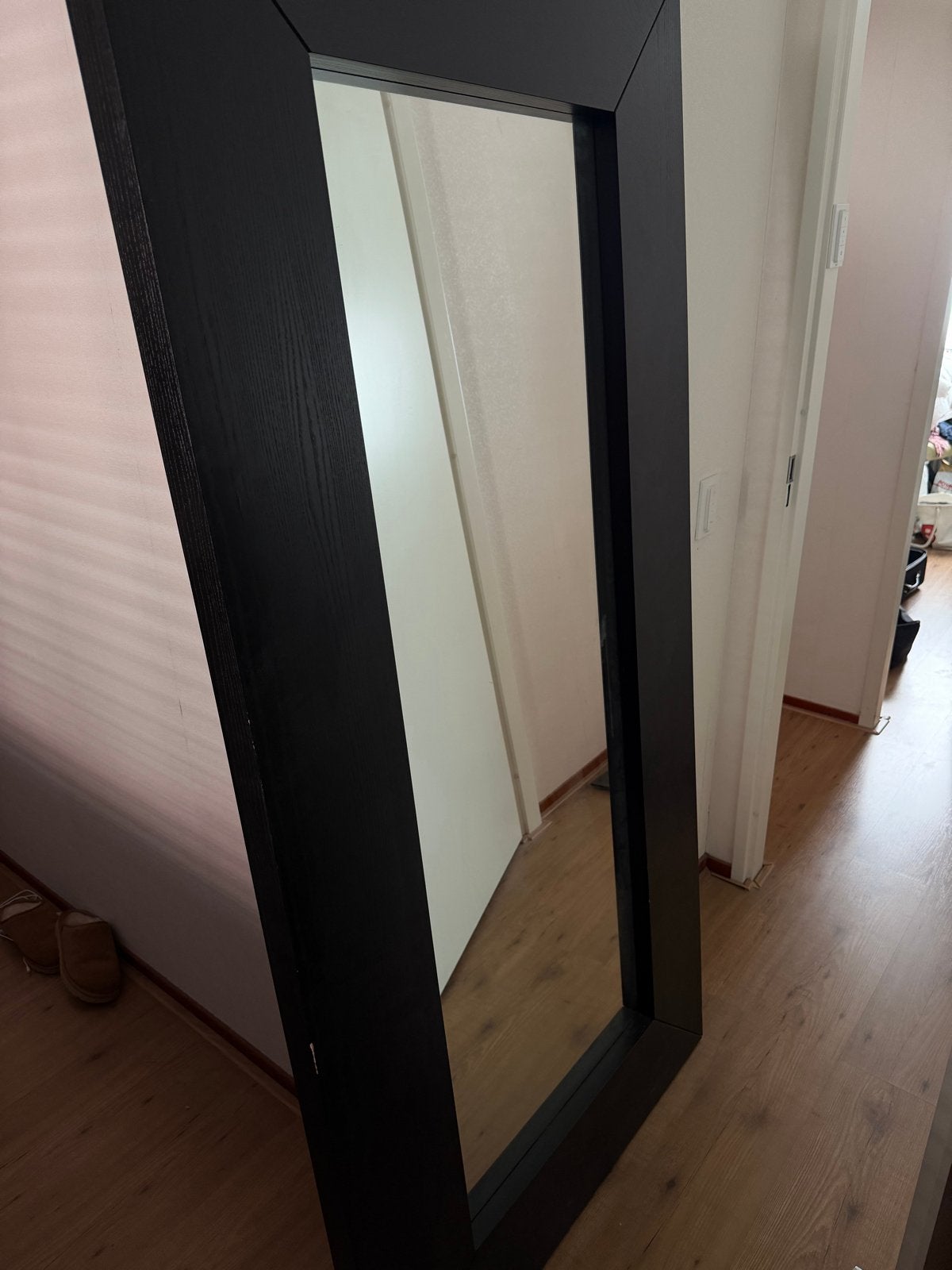 IKEA Mongstad spiegel - Zwart, Huis en Inrichting, Woonaccessoires | Spiegels, Ophalen, Gebruikt, 75 tot 100 cm, 150 tot 200 cm