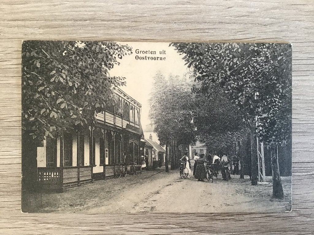 Oude Ansichtkaart Groeten uit Oostvoorne 1929, Ophalen of Verzenden, 1920 tot 1940, Gelopen, Zuid-Holland