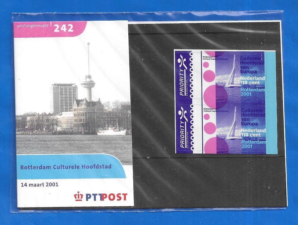 Postzegelmapje 242 - Rotterdam Culturele Hoofdstad, Postzegels en Munten, Ophalen of Verzenden, Na 1940, Postfris