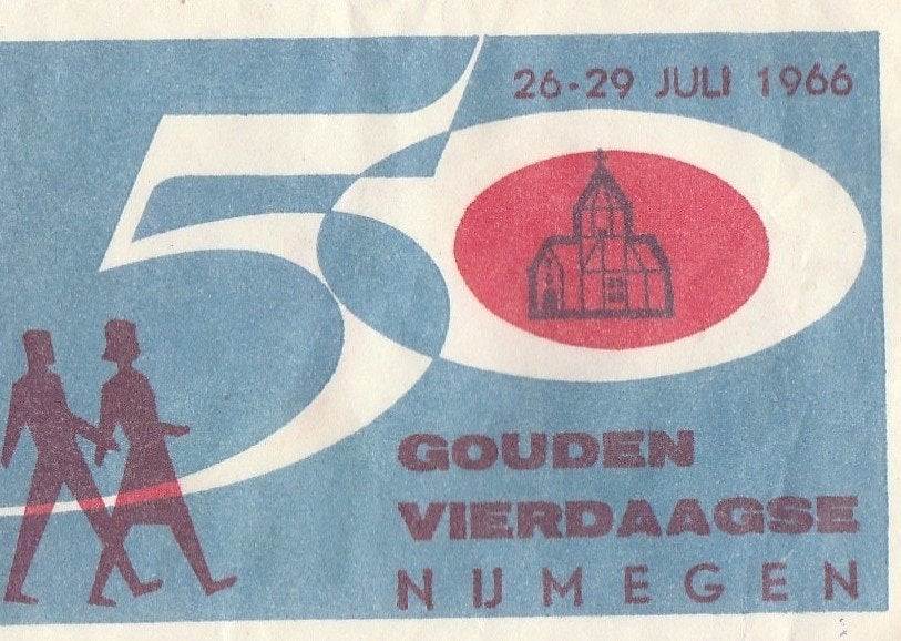 wandel vierdaagse Nijmegen - 1966 Gouden - kerk, Ophalen of Verzenden